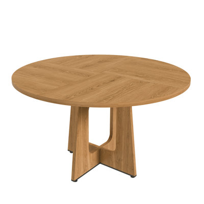 47.24" Round Farmhouse Dining Table For 4 - 6