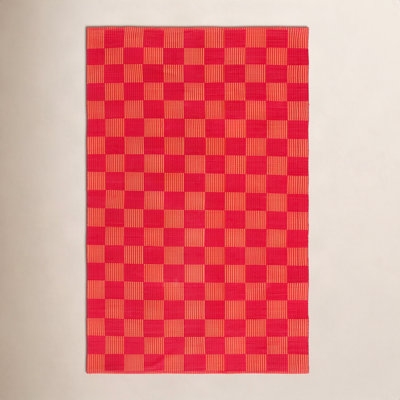 Della Power-Loomed Geometric Cotton Rug