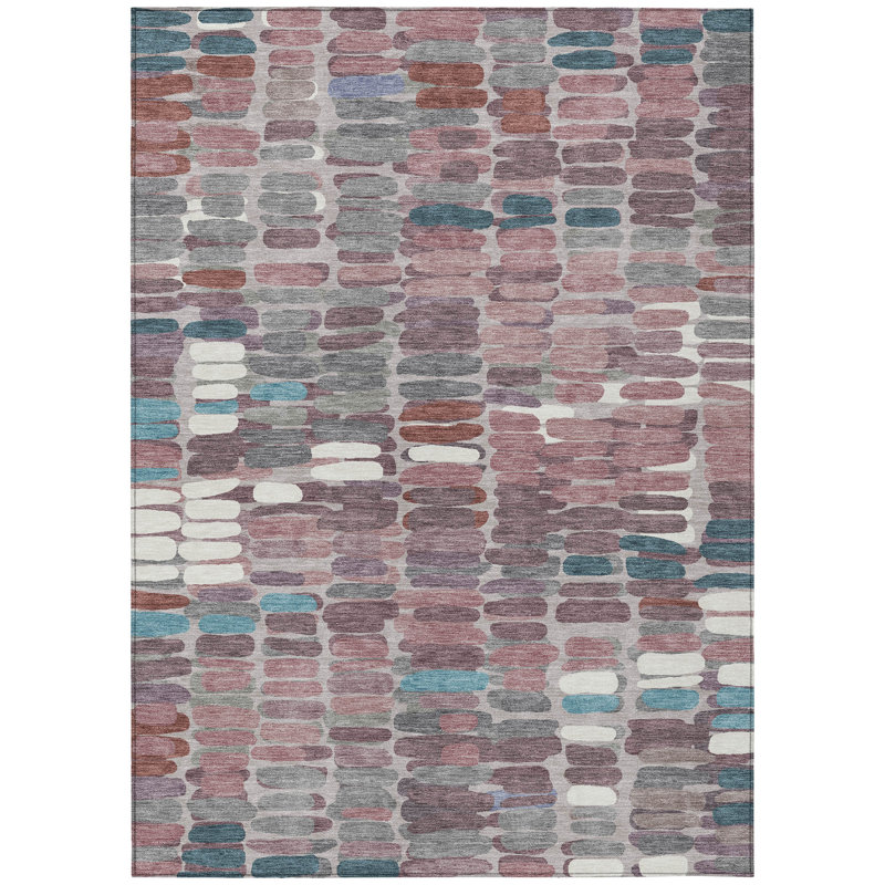 Machine Washable Indoor/Outdoor Molewski ACN2349 Abstract Rug, Rectangle 8' x 10'