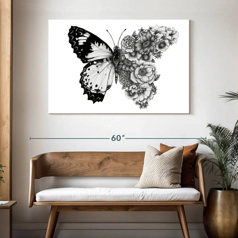 Brampt Butterfly In Bloom I, 32" H x 48" W