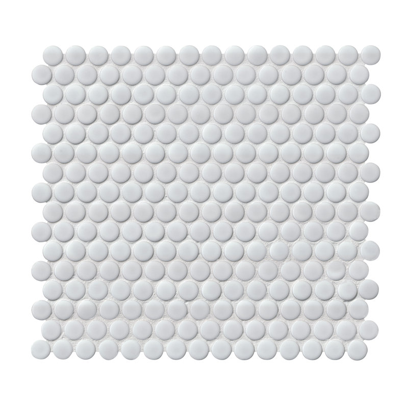 Carreau de mosaïque de plancher et de mur en porcelaine de 12 po x 13 po Silica White, Blanc de silice brillant