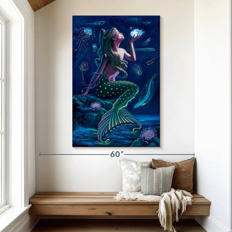 Ashelle sirène bioluminescente, H 51 po x l 34 po