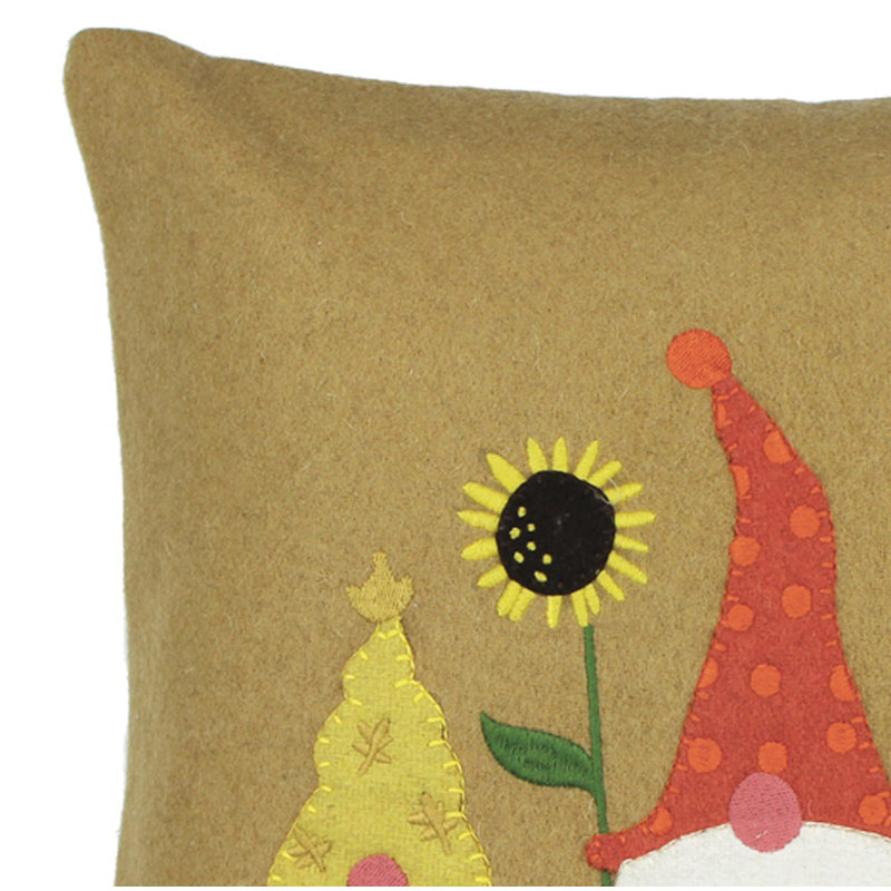  Coussin décoratif en feutre de laine dorée