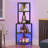 Brodric Modern Open Display Corner Bar with Colorful LED Light & Music Control-822042931