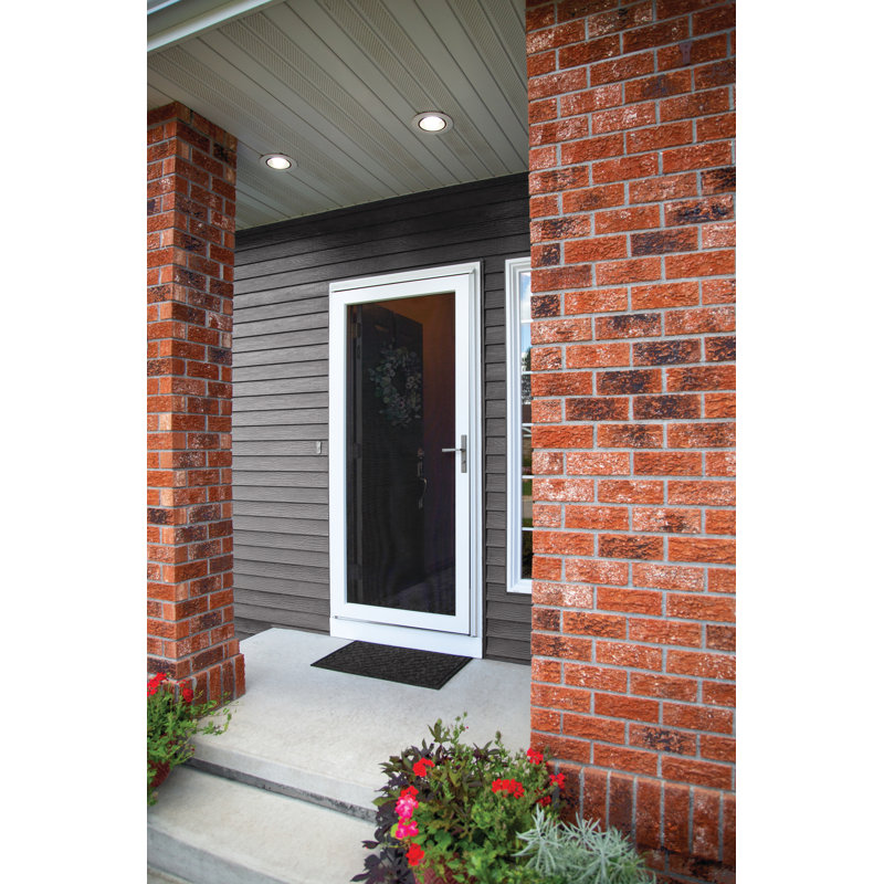 Platinum Secure Screen Storm Door (handle sold separately), 81" H x 36" W, Right Hand/Outswing, White