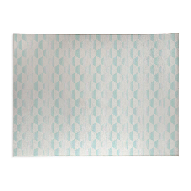 Tapis de cuisine anti-dérapant léger Hexaline, Rectangle 4pi x 6 pi, Bleu clair