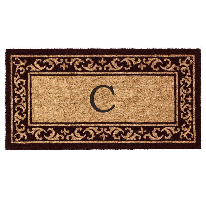 Zawacki Personalizable Non-Slip Doormat, C, Rectangle 2' x 4'