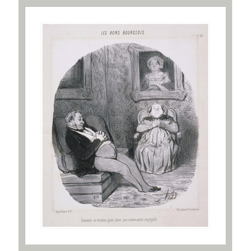 Les Bons Bourges: Comment se terminent une conversation par Honoré Daumier, H 39,37 po x l 33,5 po