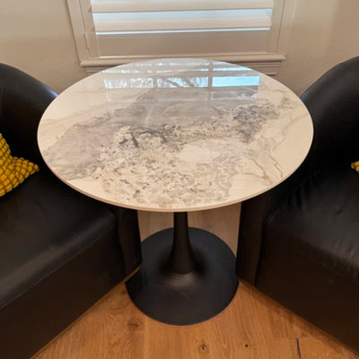 Cleofus Round Metal Base Dining Table