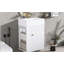 Meuble-lavabo de 20 po avec lavabo en céramique, poignée dorée et tablettes de rangement latérales-2101386474