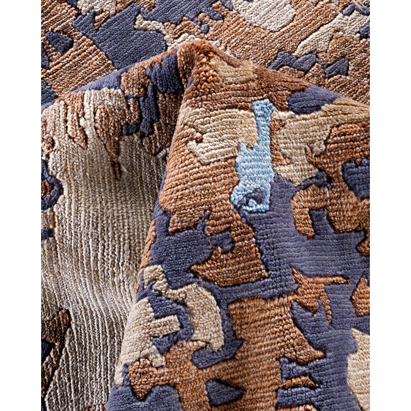 Tapis unique noué à la main moderne beige 8 pi 2 po x 10 pi 2 po Modern