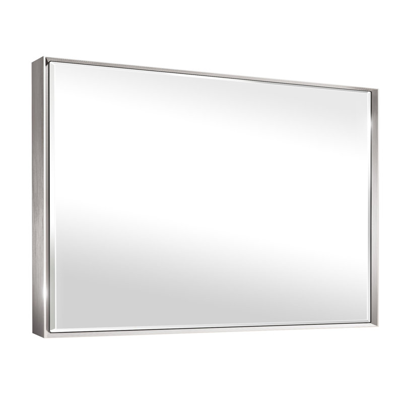 Miroir de salle de bain mural Lohoski, Argent, 36 po x 60 po