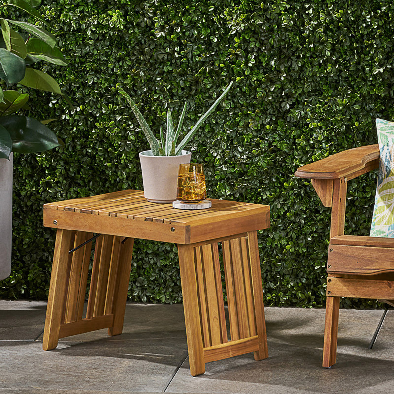 Table d'appoint avec plateau à lattes, Teak