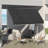 Window Sun Shade Awning, 118" Freestanding With Support Pole, Uv30+, For Door, Patio, Deck, Porch, Black Patio Awning Protected Material And Adjustable Canopy, Window,