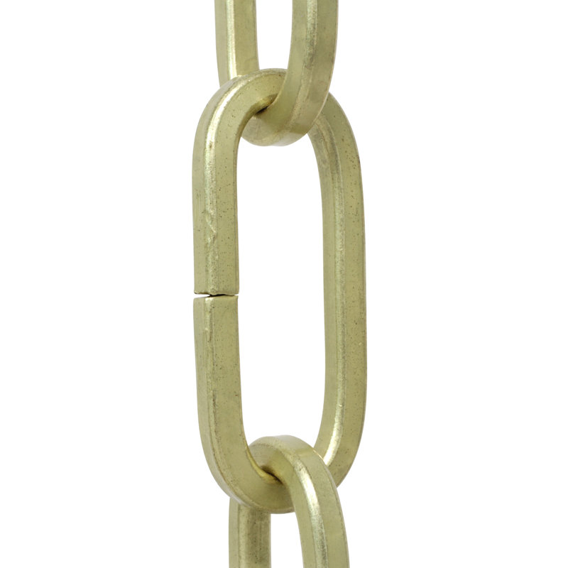 Chaîne de lustre décorative à maillons standard, 120"H x 0.79"W x 0.16"D, Laiton satiné