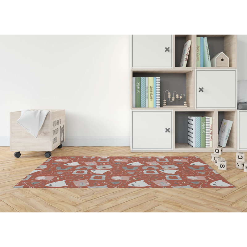 Bear Face Kids Play Mat, Rectangle 5' x 7'