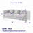 60Inch Oversized 2 Seater Sectional Sofa, Living Room Comfort Fabric Sectional Sofa-Deep Seating Sectional Sofa, Soft Sitting With 2 Pillows For Living Room, Bedroom, Office-957454737-957454743