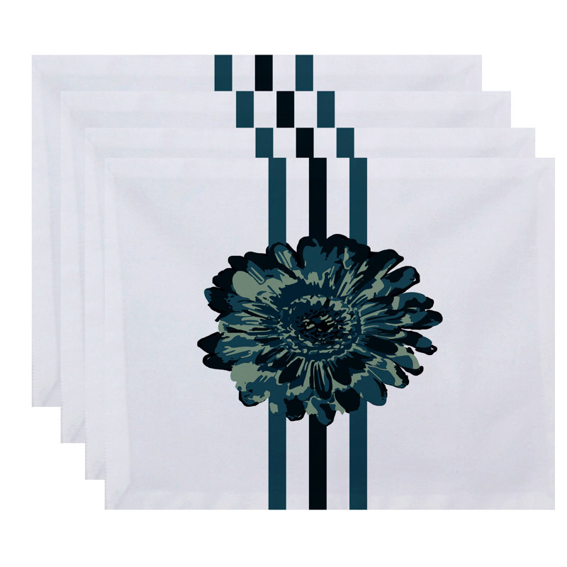 Ensemble de napperons 4 pièces Mccroskey, Bleu sarcelle