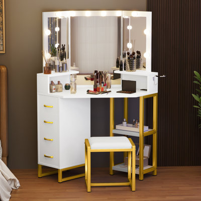 Tri-Fold Mirror Vanity by Mercer41
