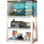 Support en métal pour aquarium pour 40 à 50 gallons, L 33,56 po x l 17,73 po, H 31,26 po, construction, 3 tablettes réglables, plancher, outils d'assemblage inclus Support pour aquarium, support et stable