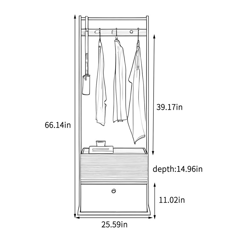Multifunctional Coat Rack with Safe Storage