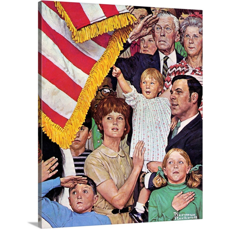 «Salute The Flag», art mural sur toile, Toile tendue, H 20 po x l 16 po x P 1,25 po