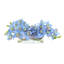 Orchids and Curly Willow Arranged in an Oval Glass Vase-114192899