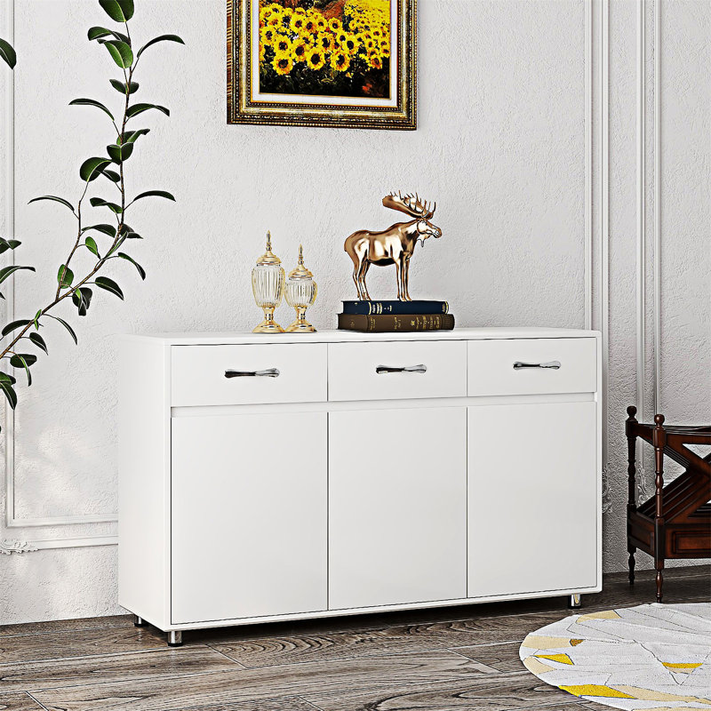 Versatile Three-Compartment Side Table
