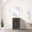 Meuble-lavabo en chêne brun avec comptoir en acrylique - miroir de 20 po x 18 po inclus-676443592