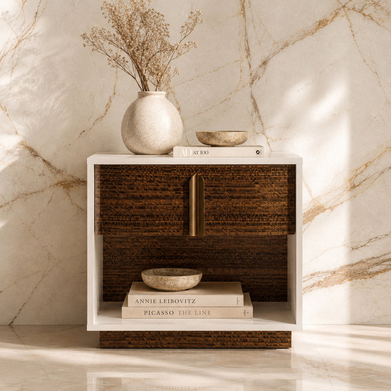 Pavira Walnut 1 - Drawer Nightstand