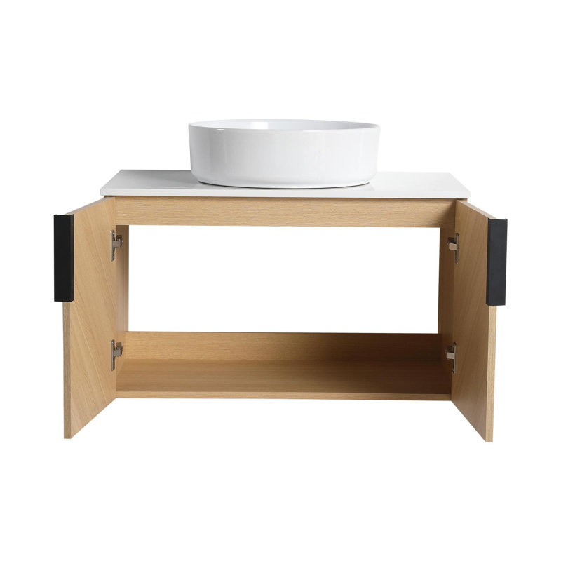 30" bathroom vanity with ceramic sink