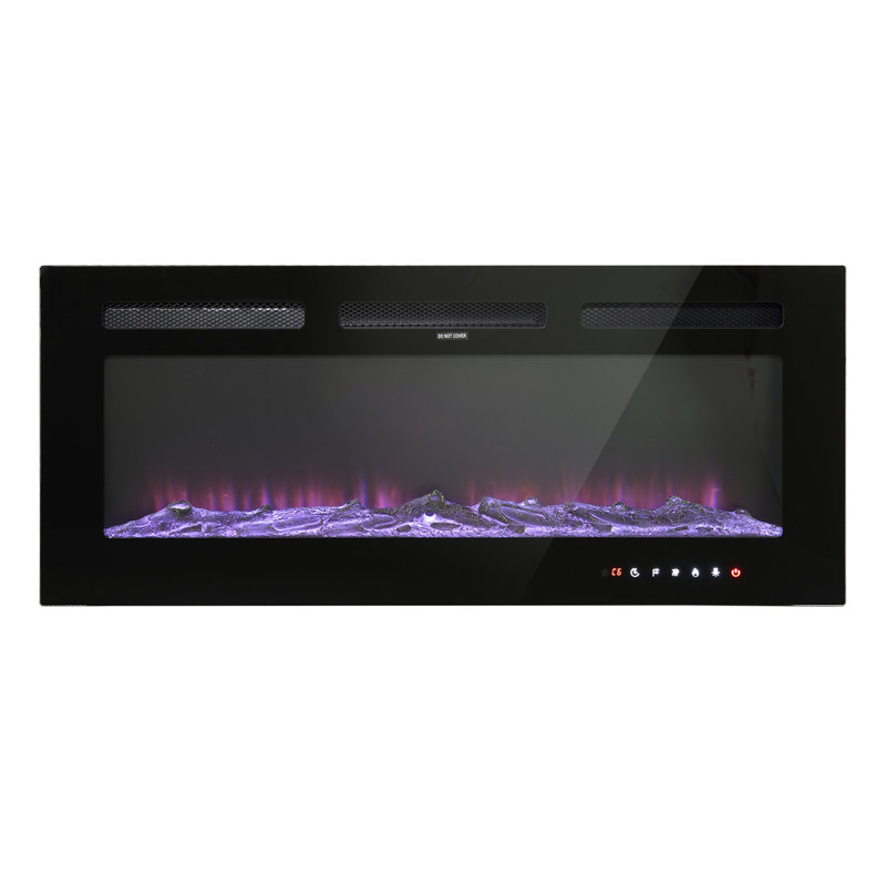 Rayva Front-Venting Recessed and Wall-Mounted Electric Fireplace, 17" H x 42" W x  4.1"D