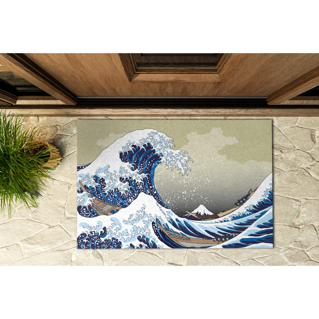 Tsunami Kanagawa 60 x 90 cm Antirutsch-Türmatte für draußen