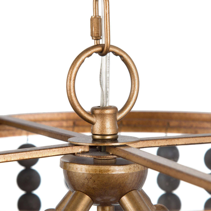 Lustre cylindrique à 4 lumières avec accents perlés Hatfrneld