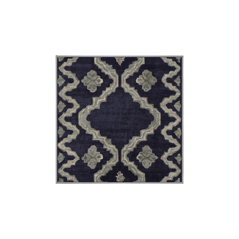 Tapis mauve lavable à la machine, Carré 5 pi