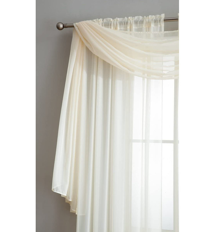 Cricklade Sheer Window Scarf Valance in 10 Colors and 4 Sizes. Great As Wedding Arch Draping Fabric, Bed Canopy or for Craft Project
