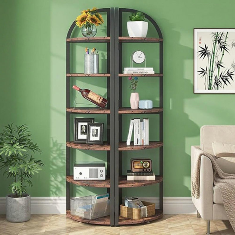 Bibliothèque d'angle en métal à 5 niveaux