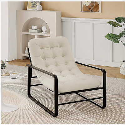 Chaise d'appoint, fauteuil en sherpa pour le salon, chaises d'appoint modernes Mid-Century, chaise de chambre Boucle Reading