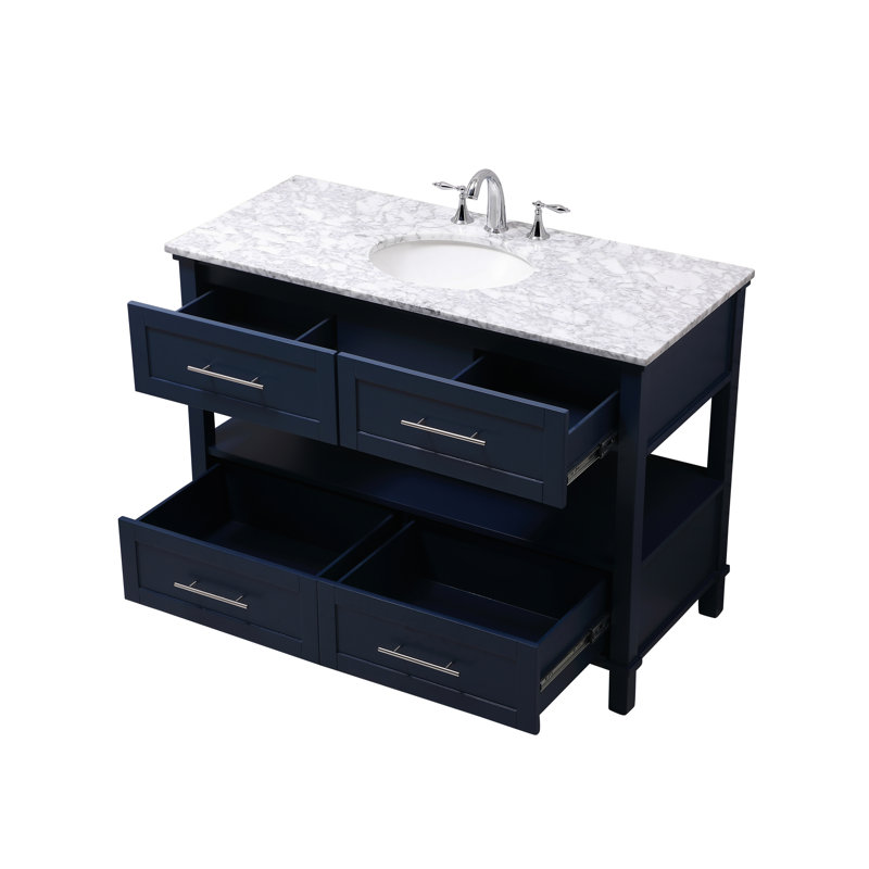 Ensemble de meuble-lavabo simple 48 po Audrit, Bleu