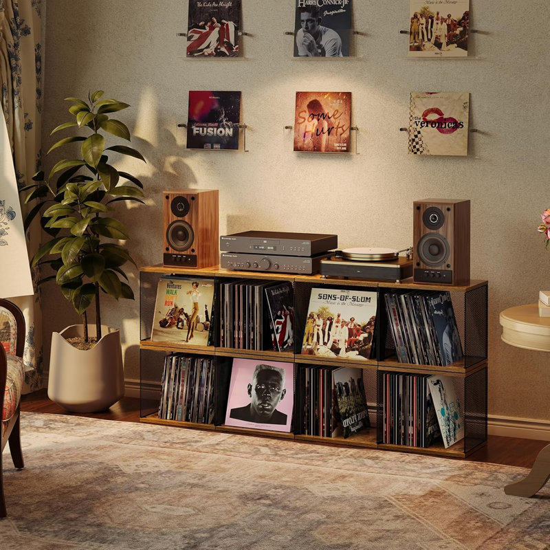 Stackable Retro Record Holder, Holds 50–70 Records