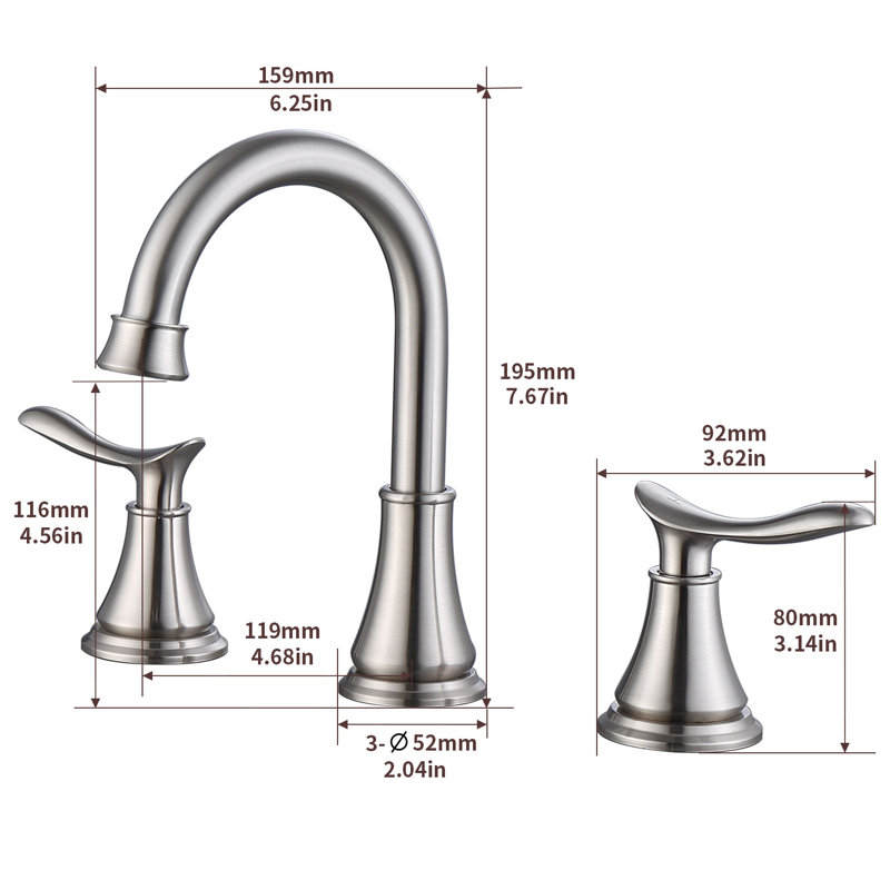Mounting / Installation Required Bathroom Faucet with Drain Assembly, Brushed Nickel