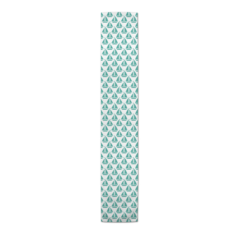Mcknight Geometric Table Runner, 90" L x 16" W, Aqua