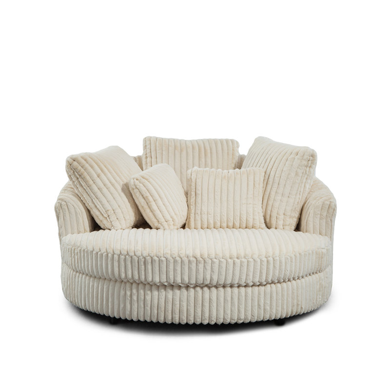 Chaise longue d'intérieur surdimensionnée à housse, Beige