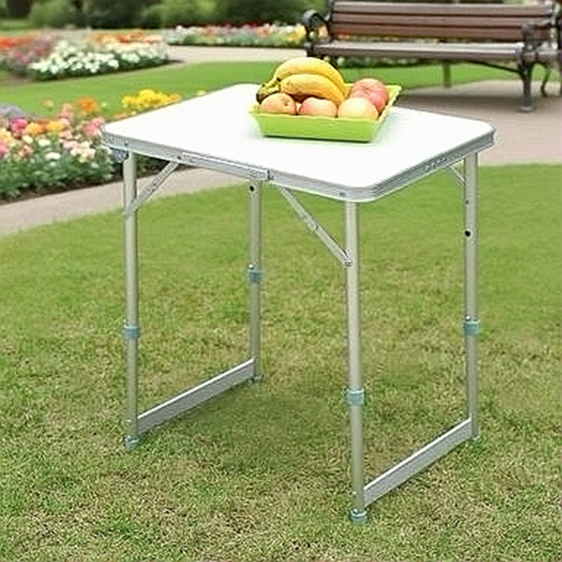 Table de camping portable, H 25,2 po x l 24 po x P 18 po, Argent