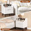Table de chevet 2 tiroirs avec station de charge, table de chevet 21 po avec tablettes ouvertes pour la chambre à coucher, blanc-641597481-698876785