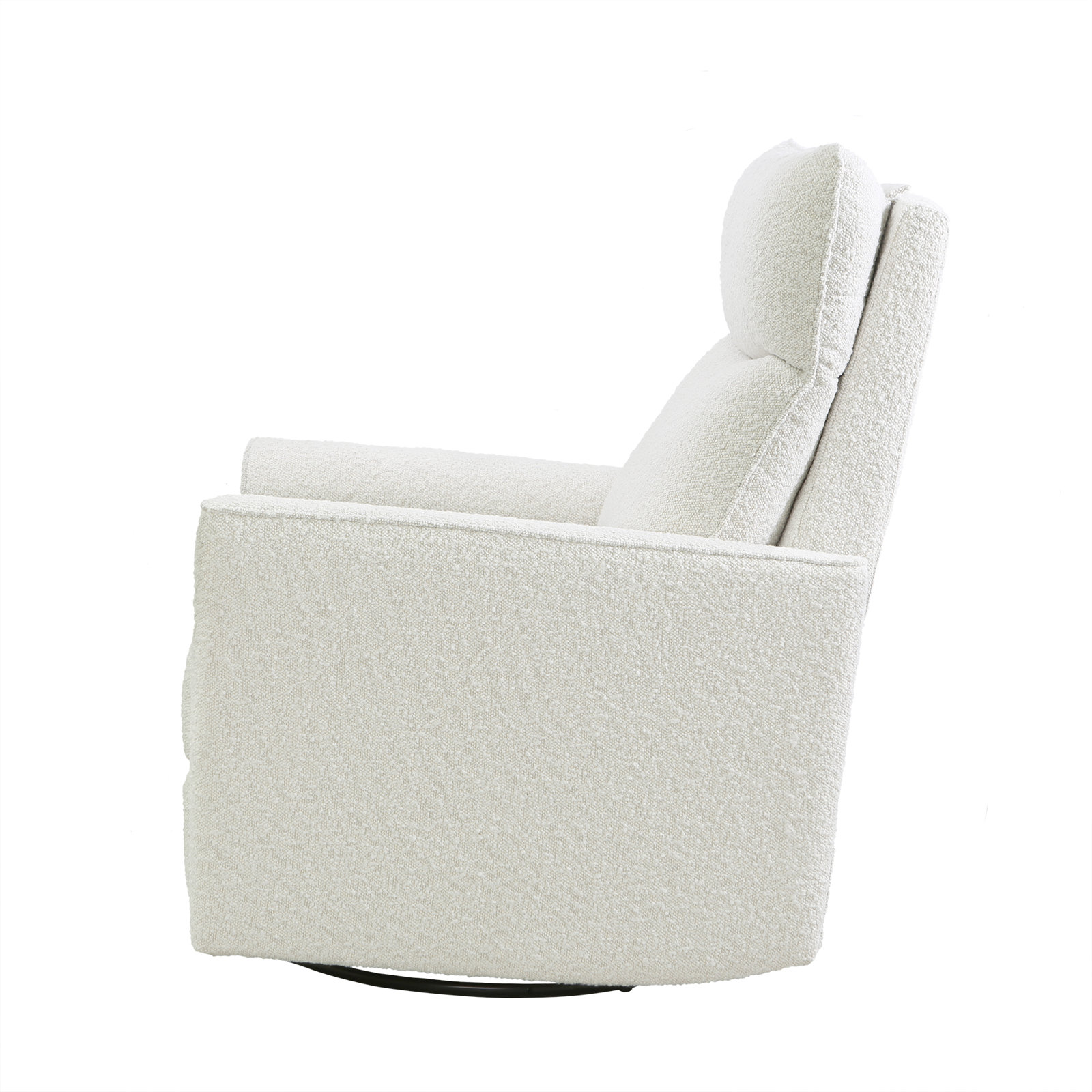 Soho Swivel Glider, White Boucle