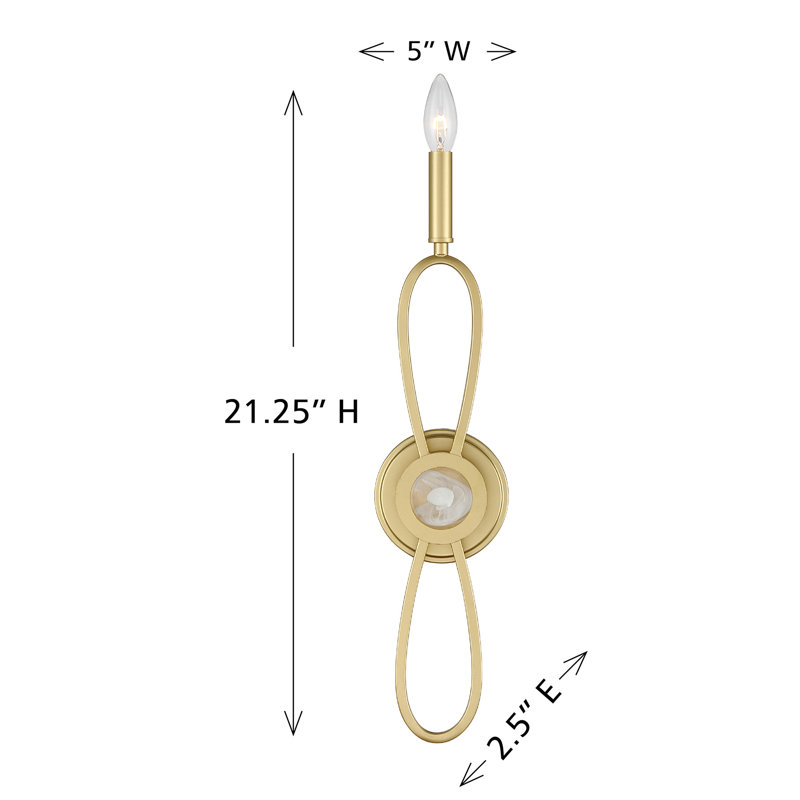Minette 1-Light Wall Sconce in Spun Gold, Spun Gold