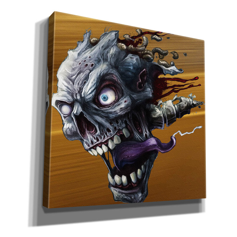 Tête de zombie majeur, H 26 po x l 26 po x P 1,5 po