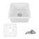 Square Fireclay 18" L x 18" W Undermount/Drop-In Kitchen Sink with Basket Strainer and Sink Grid