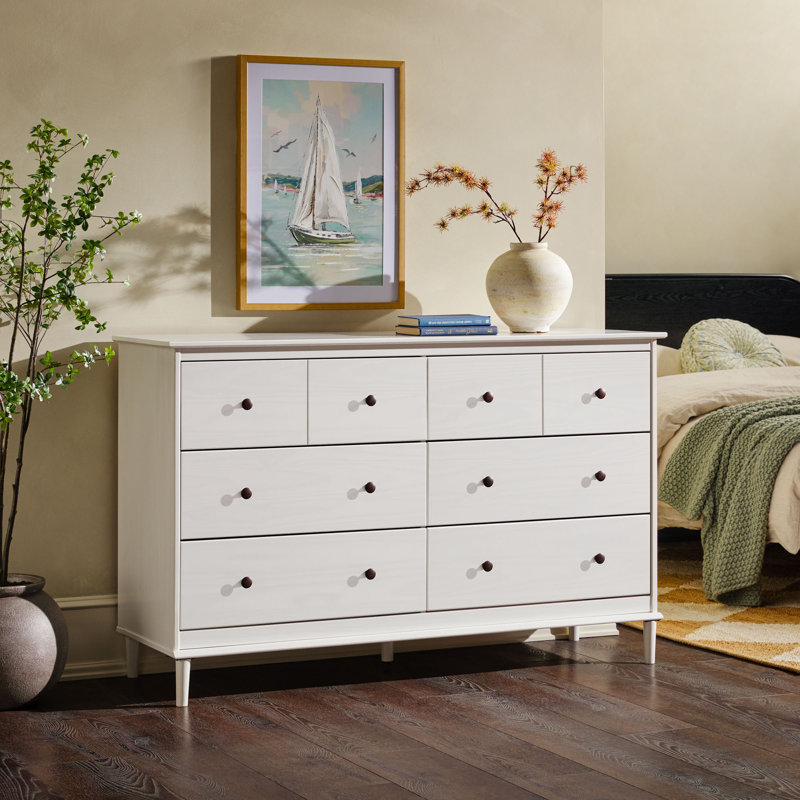Commode double 6 tiroirs Haney, Blanc / pas robuste